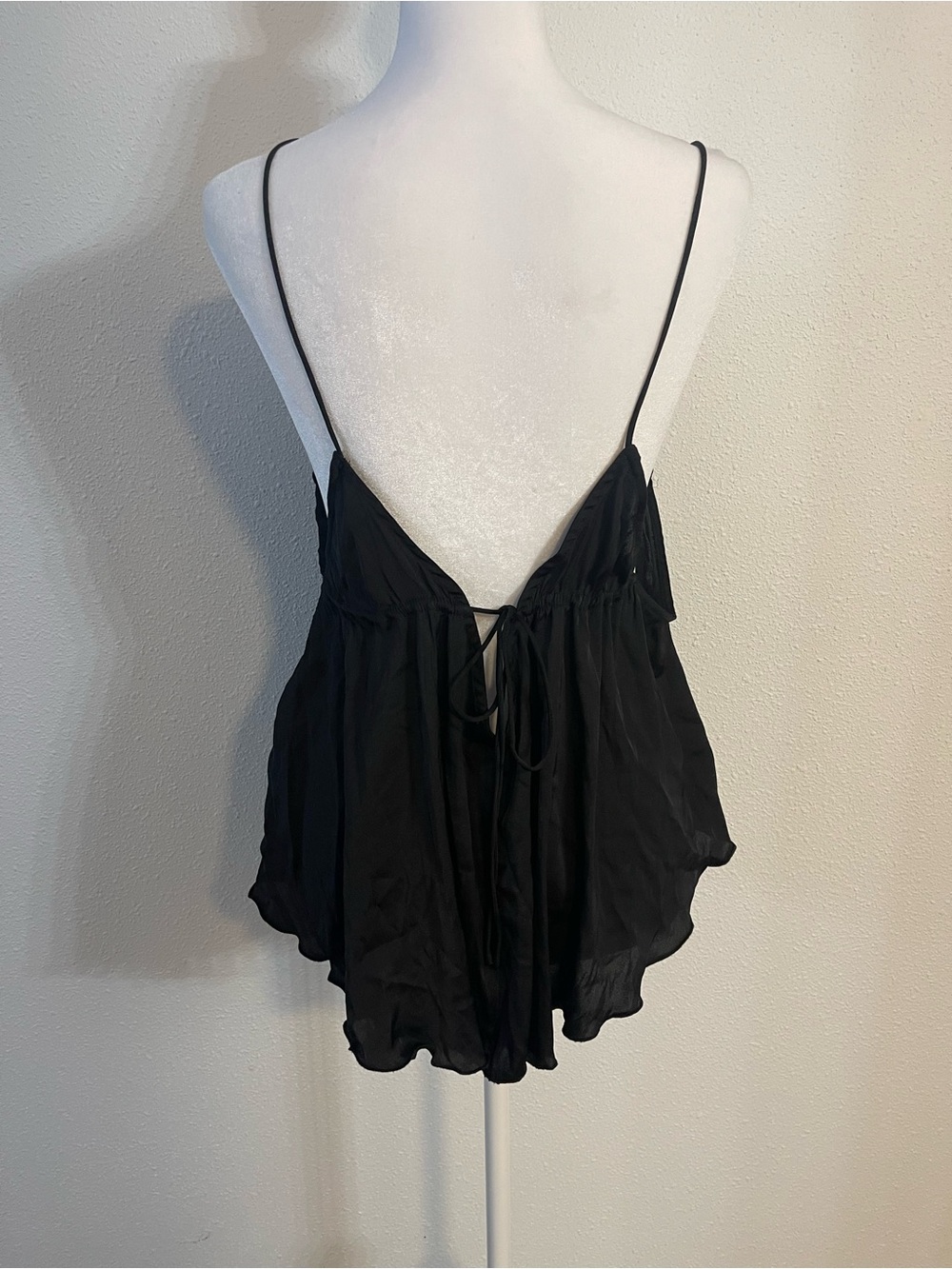 Free People Black Satin Tank - Picture 3 of 4